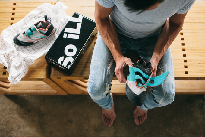 The Kickstarter for these retro style climbing shoes was funded in five hours